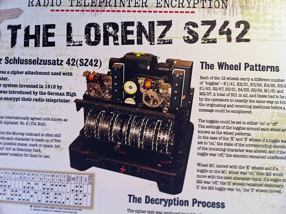 BletchleyPark_TNMOC 096.jpg - Te German used the Lorenz SZ42 to encrypt their messages before they were sent by the teleprinter. The code was ordinary 5 bit code, encrypted in a highly efficient manner.